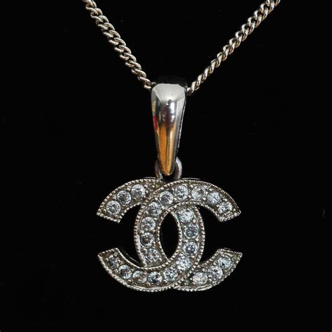 sterling silver fake chanel log chain|chanel double layer necklace.